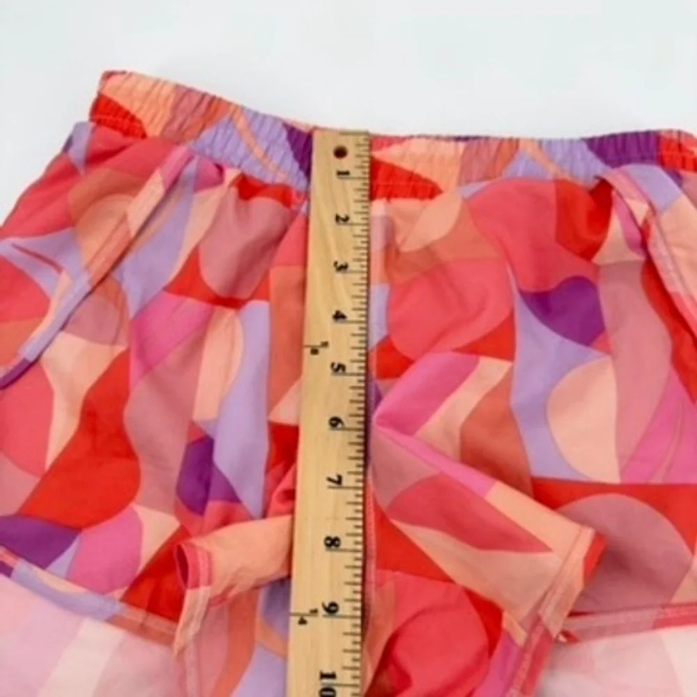 All in Motion Girls Pink Geometric Running Shorts Size L 10/12 Activewear